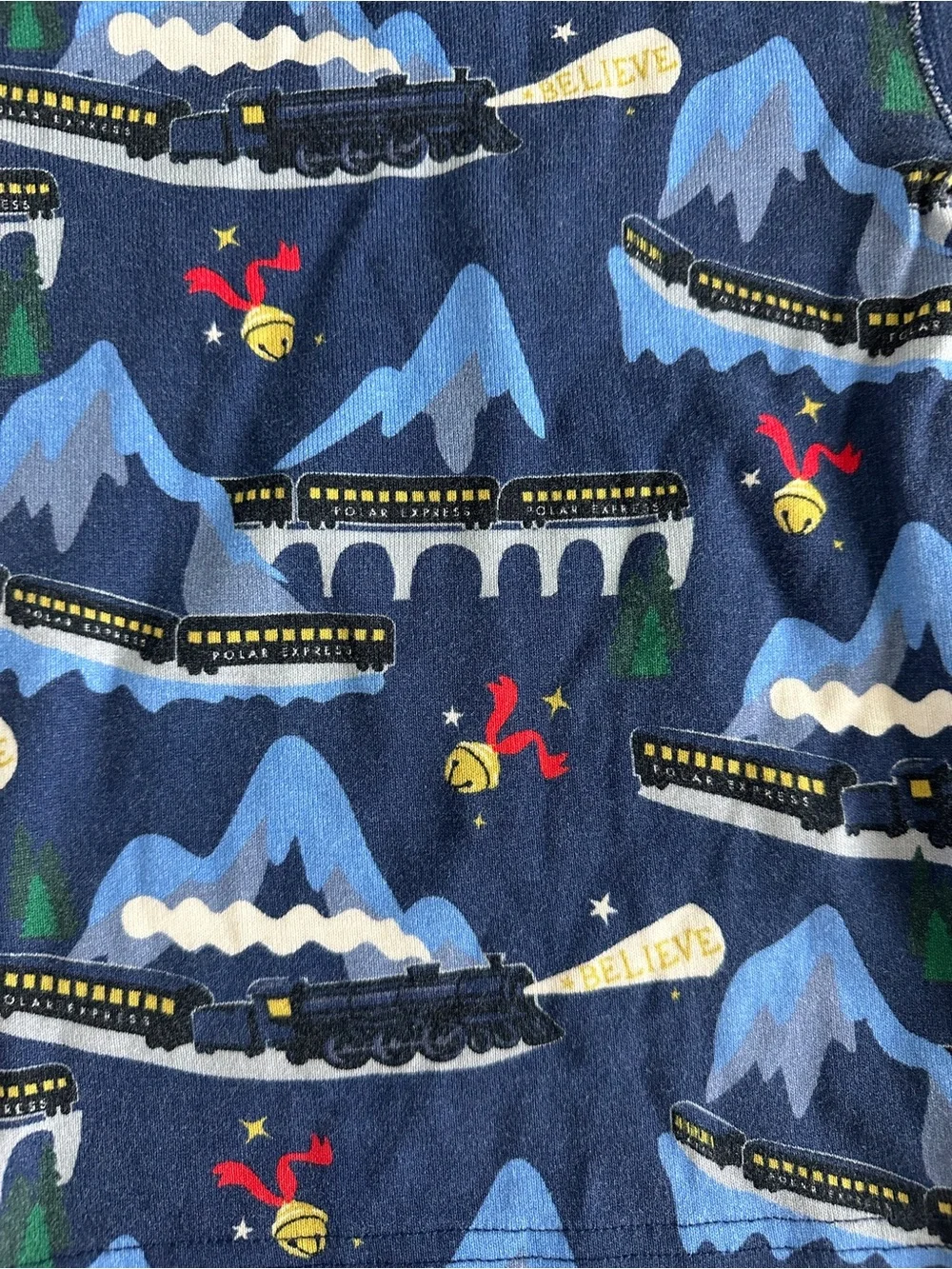 Hanna Andersson Navy Blue Mountain Train Print Pajama Set